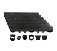 ScarMaxx - Set di canali di drenaggio A15 - Canale per Pavimenti - Scarico per Acqua piovana - Scarico - Canale di drenaggio - Piatto - Plastica - Altezza 115 mm - longitudinale Linea Nero - 6m
