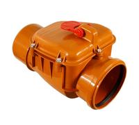 ScarMaxx - Valvola di ritiro - Tappo antiritorno in plastica - DN 160 - Protezione contro l'ingresso di roditori nel sistema fognario - Orizzontale - Colore arancione/rosso - 40,5 x 26 x 29 cm