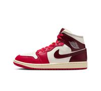 Nike - Air Jordan 1 Mid - Sneakers alte bianche e rosse-Bianco WM 8.5