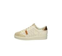 Scarpa Allacciata P01 Donna in Pelle E Suede Lurex Ivory-Gold