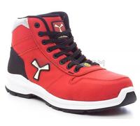 PAYPER - Get Force Mid LD S3-NBK Scarpe di Sicurezza S3 Stringata Alta Scarpa di Sicurezza antistatica Medium da Donna Colore: Rosso Taglia: 42