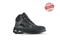 Scarpa antinfortunistica alta Upower Fixed S - Taglia 35 - Pelle pieno fiore morbida puntale antiabrasione idrorepellente fodera in Gore-Tex protezione S7S CI FO SR - Nero