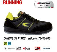Scarpa Antinfortunistica Cofra OWENS S1 P SRC tessuto traspirante e pelle scamos