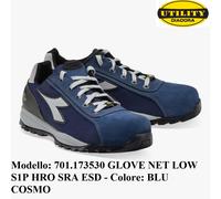 SCARPA ANTINFORTUNISTICA DIADORA GLOVE NET LOW S1P HRO SRA ESD BLU COSMO