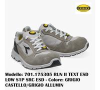 SCARPA ANTINFORTUNISTICA DIADORA RUN II TEXTILE ESD LOW S1P SRC ESD GRIGIO ALLU