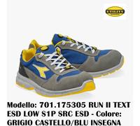 SCARPA ANTINFORTUNISTICA DIADORA RUN II TEXTILE ESD LOW S1P SRC ESD GRIGIO BLU