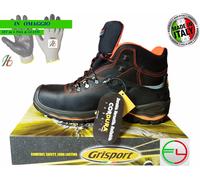 SCARPA CALZATURE LAVORO ANTINFORTUNISTICA GRISPORT 72003 VIBRAM + GUANTI LAVORO
