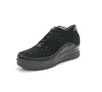 Scarpa Casual Camoscio con zeppa in Gomma - 222958 per: Donna, Nero , 37 EU