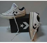 Scarpa Converse All Star bianca/blu, bassa, in tela,modello casual, unisex