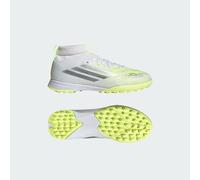 Scarpa da calcio F50 SPARKFUSION LEAGUE mid-cut per erba sintetica per bambini e bambine Cloud White / Iron Metallic / Hi-Res Yellow 32