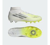 Scarpa da calcio F50 SPARKFUSION LEAGUE mid-cut per terreni naturali compatti/superfici in erba artificiale da donna Cloud White / Iron Metallic / Hi-Res Yellow 40