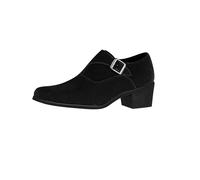 Scarpa Da Città Uomo Derby Scarpa Città Elegante Scarpa Pelle Fibbia Regolabile Classica Qualità Superiore Chic Borghese per Ufficio Costume, Le Noir, 43 EU