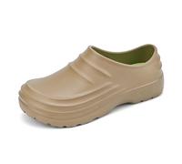 Scarpa da cucina uomo donna comfort scarpe da lavoro uomo donna antiscivolo scarpa ortopedica sicurezza zoccolo giardino scarpe di sicurezza scarpe da cucina zoccoli da basket slip on, 01 Cachi, 42 EU