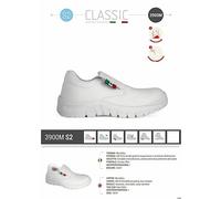 SCARPA DA LAVORO BIANCA NERO ITALIANA NO LACCI CUCINA ALIMENTARI CUOCO UNISEX