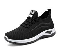 Scarpa facile da indossare da donna con supporto da passeggio, scarpe da ginnastica da trekking in pieno senza lacci, sneakers ortopediche, piede largo, comodo leggero per il lavoro, Nero 3, 36 EU