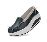 Scarpa facile da indossare donna con supporto da passeggio scarpe da ginnastica da trekking all'aperto senza lacci sneakers ortopediche piede largo comodo leggero per il lavoro 2025, verde, 38 EU