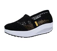 Scarpa facile da indossare donna con supporto da passeggio scarpe da ginnastica da trekking all'aperto senza lacci sneakers ortopediche piede largo comodo leggero per il lavoro 2025, A nero, 42 EU