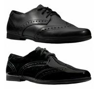 Scarpa Nera Brogue Style Lace Up Per Ragazze Clarks