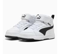 PUMA Sneaker Rebound V6 Mid per Bimbi ai Primi Passi 24, White Black Shadow Gray