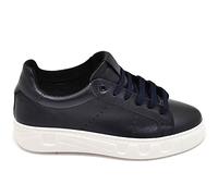 Scarpa Sneakers Bassa Uomo Basic Vera Pelle bottolata Blu Linea Basic Fondo in Gomma Bianco Alto PASOL Casual (43 EU)