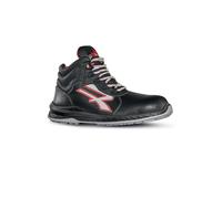 U-Power Red Industry® Boston, Scarpe Antinfortunistiche, Alte, Leggere e Flessibili, Antiperforazione, Antiperforazione, con Inserto Infinergy, con Puntale in Alluminio (Black_40)