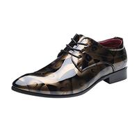 Scarpa uomo città per business matrimonio scarpe oxford da uomo traspirante mocassino uomo pelle comfort scarpa vestito impermeabile Oxford e derbies Urban Style Scarpe basse, 01 Oro, 44 EU