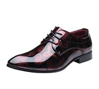 Scarpa uomo città per business matrimonio scarpe oxford da uomo traspirante mocassino uomo pelle comfort scarpa vestito impermeabile Oxford e derbies Urban Style Scarpe basse, 01 Vino, 41 EU