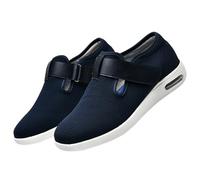 Scarpa Uomo per Piedi Gonfi Confortevole Sneakers,Larghi Scarpe Ortopediche a Strappo Sandali Riabilitativi Apertura per Piedi Gonfi.Blue,44