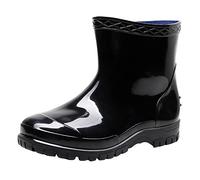 Scarpa Uomo Sandalo Stivali da pioggia da uomo antiscivolo senza lacci impermeabili antiscivolo in cemento scarpe da pioggia stivaletti da pioggia Stivali da uomo Alti Senza Tacco, Le Noir, 39 EU