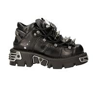 Scarpe 110-S1 da Donna in Pelle e Metallo Rock Gothic con Borchie nero