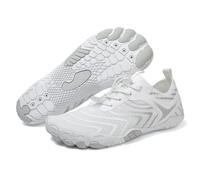 Scarpe a piedi nudi con messa a terra per donne e uomini, comode scarpe da acqua traspiranti, antiscivolo per la spiaggia all'aperto e la corsa, A819 Bianco, 49 EU