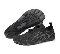 Scarpe a piedi nudi con messa a terra per donne e uomini, comode scarpe da acqua traspiranti, antiscivolo per la spiaggia all'aperto e la corsa, A819 Nero, 43.5 EU