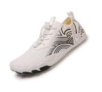 Scarpe a piedi nudi con messa a terra per donne e uomini, comode scarpe da acqua traspiranti, antiscivolo per la spiaggia all'aperto e la corsa, A05 Bianco, 43.5 EU