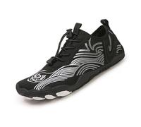 Scarpe a piedi nudi con messa a terra per donne e uomini, comode scarpe da acqua traspiranti, antiscivolo per la spiaggia all'aperto e la corsa, A05 Nero, 47.5 EU