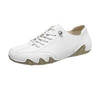 Scarpe a piedi nudi da donna e uomo, in pelle, basse, traspiranti, scarpe da lavoro ortopediche, leggere, morbide, con lacci, per il tempo libero, bianco, 41 EU