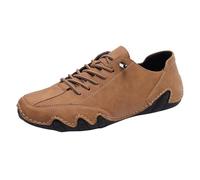 Scarpe a piedi nudi da donna e uomo, in pelle, basse, traspiranti, scarpe da lavoro ortopediche, leggere, morbide, con lacci, per il tempo libero, marrone, 37 EU