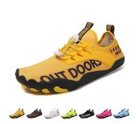 Scarpe a Piedi Nudi per Uomo Donna, Scarpe da Ginnastica Minimaliste con Punta Larga e Suola Morbida e Silenziosa, Scarpe da Acqua per Camminare Corsa Palestra Corda per Saltare(Yellow,46 EU)