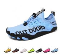 Scarpe a Piedi Nudi per Uomo Donna, Scarpe da Ginnastica Minimaliste con Punta Larga e Suola Morbida e Silenziosa, Scarpe da Acqua per Camminare Corsa Palestra Corda per Saltare(Blue,35 EU)
