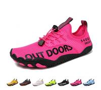 Scarpe a Piedi Nudi per Uomo Donna, Scarpe da Ginnastica Minimaliste con Punta Larga e Suola Morbida e Silenziosa, Scarpe da Acqua per Camminare Corsa Palestra Corda per Saltare(Pink,47 EU)
