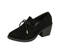 Scarpe a punta da donna con lacci, tacco a blocco, per il tempo libero, dalla forma elegante, versatili, combinabili nella vita di tutti i giorni, ideali per feste e per abbigliamento casual, suola