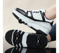 Scarpe a quattro ruote con rotelle Scarpe da passeggio per ragazze dei ragazzi Scivolo sportivo casual all'aria aperta e scarpe da ginnastica con pulegge per studenti delle scuole termoretraibili