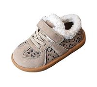 Scarpe a rete per bambini, invernali, impermeabili, piatte e calde, comode, con occhio di tesoro, cachi, 25.5 EU