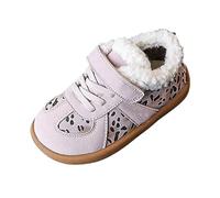 Scarpe a rete per bambini, invernali, impermeabili, piatte e calde, comode, con occhio di tesoro, Colore: rosso, 24 EU