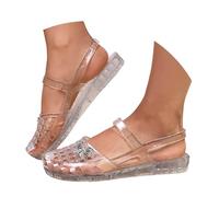 Scarpe Acqua Donna Jelly Glitter Chiusi per Spiaggia e Relax | Jelly trasparente per look moderno, suola antiscivolo per sicurezza. Perfette per acqua e attività estive.