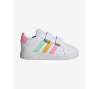 Scarpe adidas Grand Court Hook and Loop bianco puro rosa arancione neonati - 20