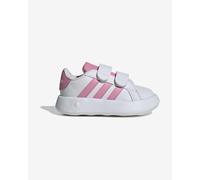 adidas Grand Court 2.0 Shoes Kids, Scarpe da Tennis Unisex - Bimbi 0-24, Ftwr Bianco Bliss Rosa Nucleo Nero, 24 EU