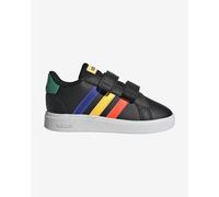 Scarpe adidas Grand Court Hook and Loop nero puro verde neonati - 25