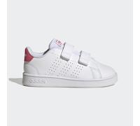 adidas Unisex - Bimbi 0-24 Advantage Lifestyle Court Two Hook-And-Loop Shoes, Cloud White / Real Pink / Core Black, 26 EU