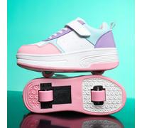 Scarpe alla moda per bambini con ruote retrattili, pattini a rotelle 2-in-1 e scarpi sportivi, migliorano la stabilità, adatte per l'uso quotidiano e sportivo dei bambini EUR34,EUR35,EUR36,EUR37,EUR38