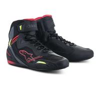 Alpinestars Faster 3 Rideknit Scarpe da moto, nero-rosso-giallo, taglia 47 per maschi